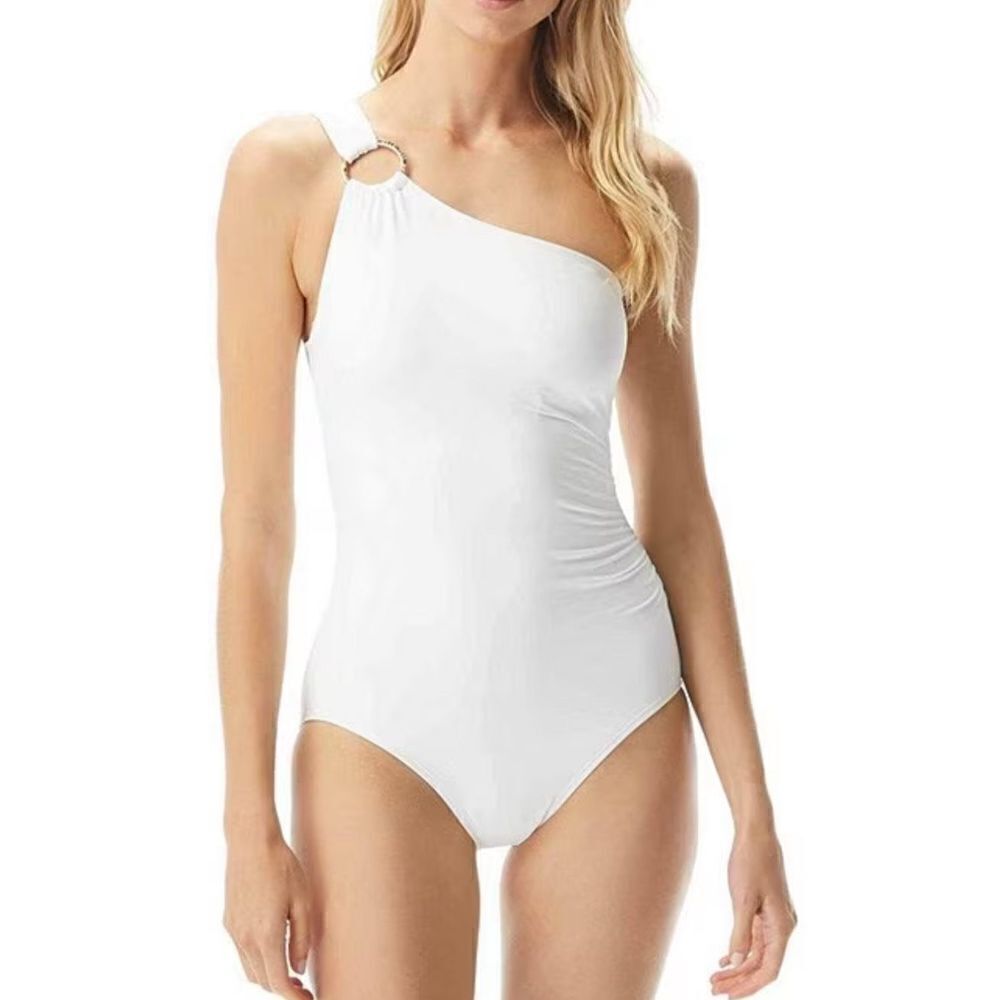 New. Michael Kors white one shoulder swimsuit.  Size 14. - Picture 6 of 8